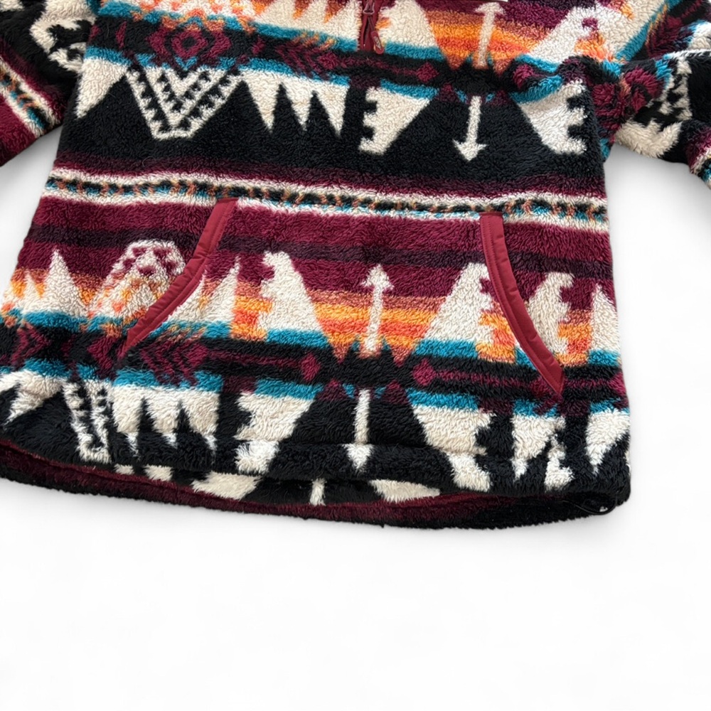 Hooey Multicolor Patterned Pullover Sherpa - image 2